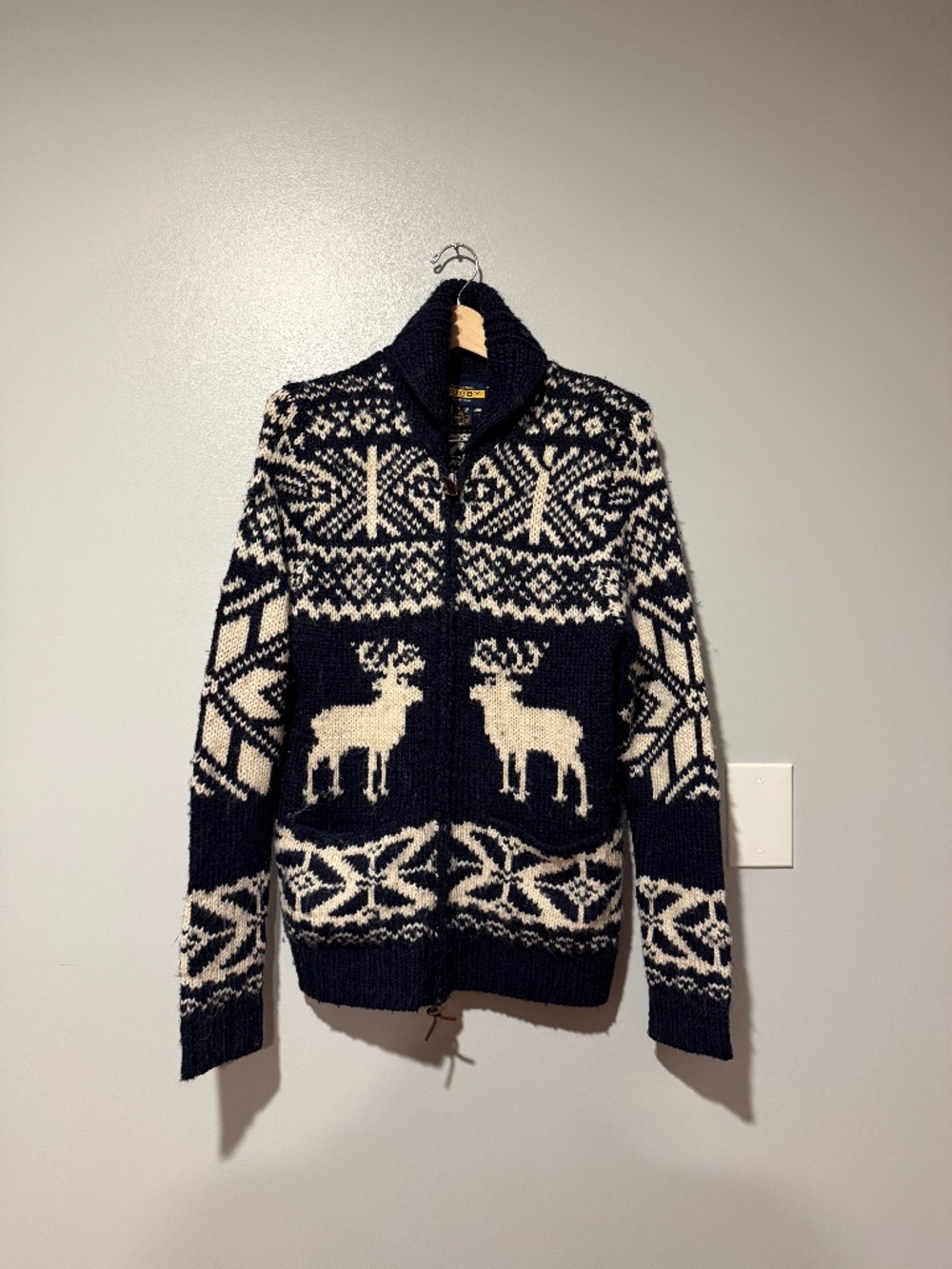 VINTAGE Rugby RL Zip Up Holiday Cardigan